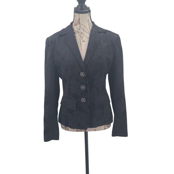 item... Jackets & Blazers - Jacquard Floral fairy grunge whimsigoth crop blazer black Size 6 office career